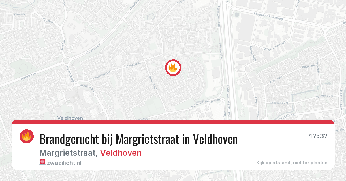 Brandgerucht bij Margrietstraat in Veldhoven — 5 jun 2026