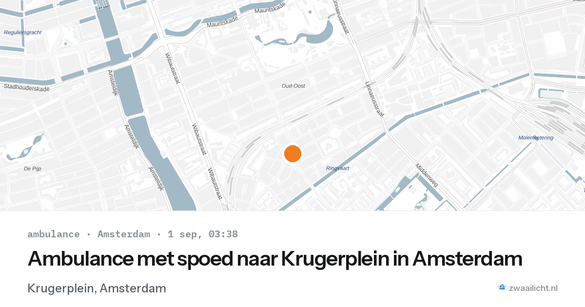 Ambulance met spoed naar Krugerplein in Amsterdam — 1 sep 2026