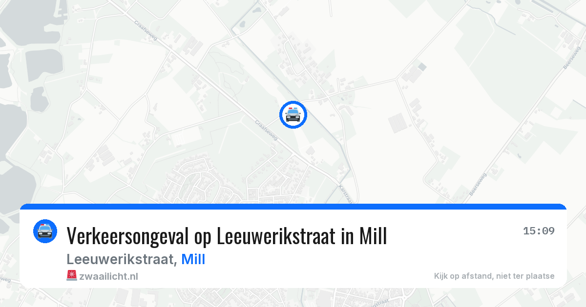 Verkeersongeval op Leeuwerikstraat in Mill — 29 mei 2026
