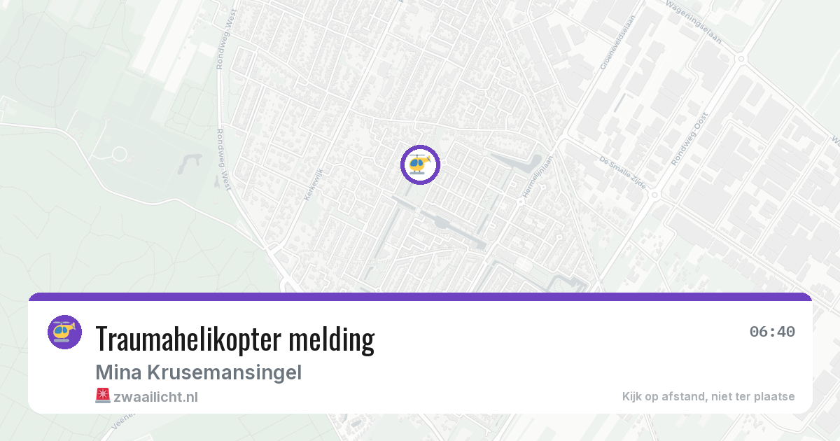 Traumahelikopter melding — 22 jun 2026