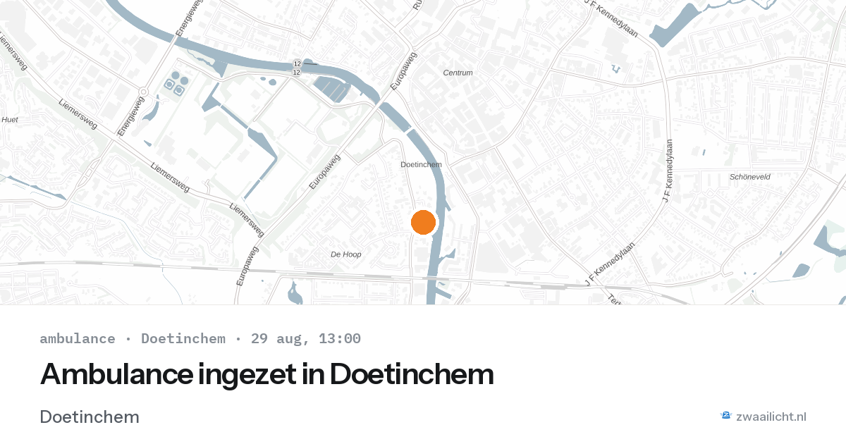 Ambulance ingezet in Doetinchem — 29 aug 2026
