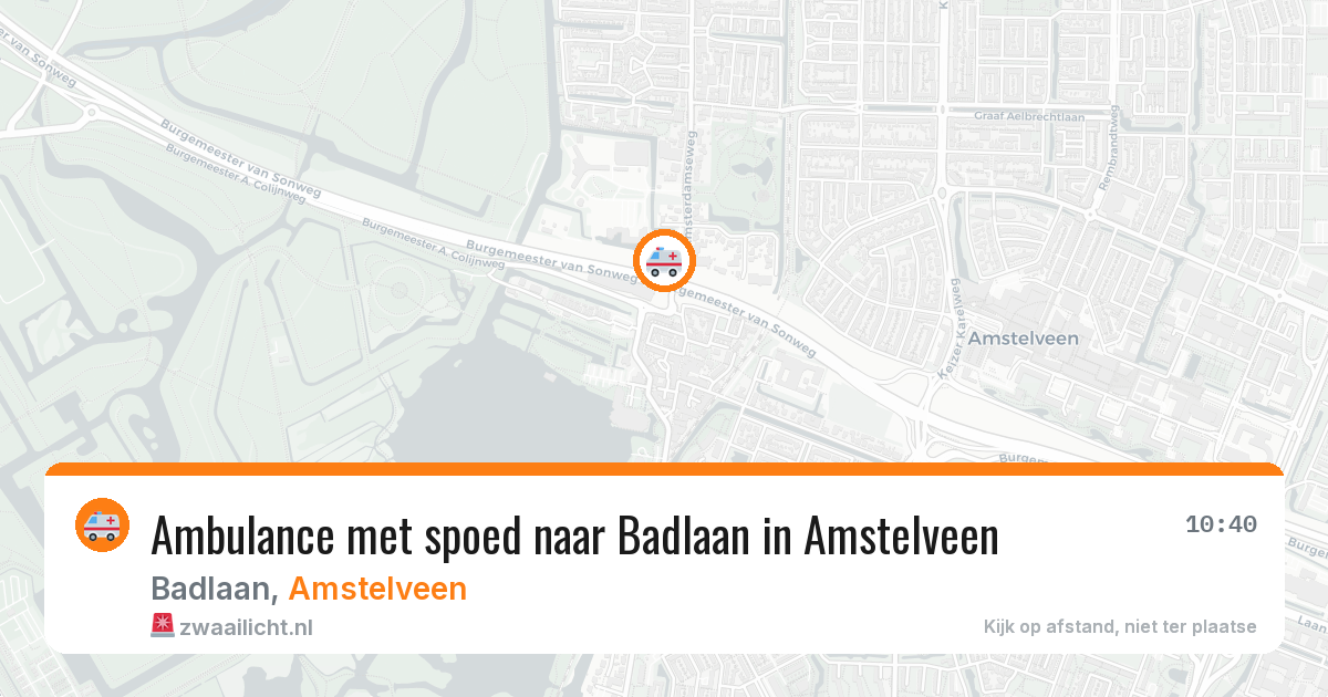 Ambulance met spoed naar Badlaan in Amstelveen — 7 jun 2026