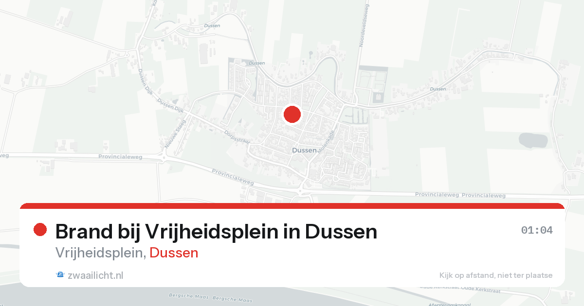 Brand bij Vrijheidsplein in Dussen — 16 aug 2026