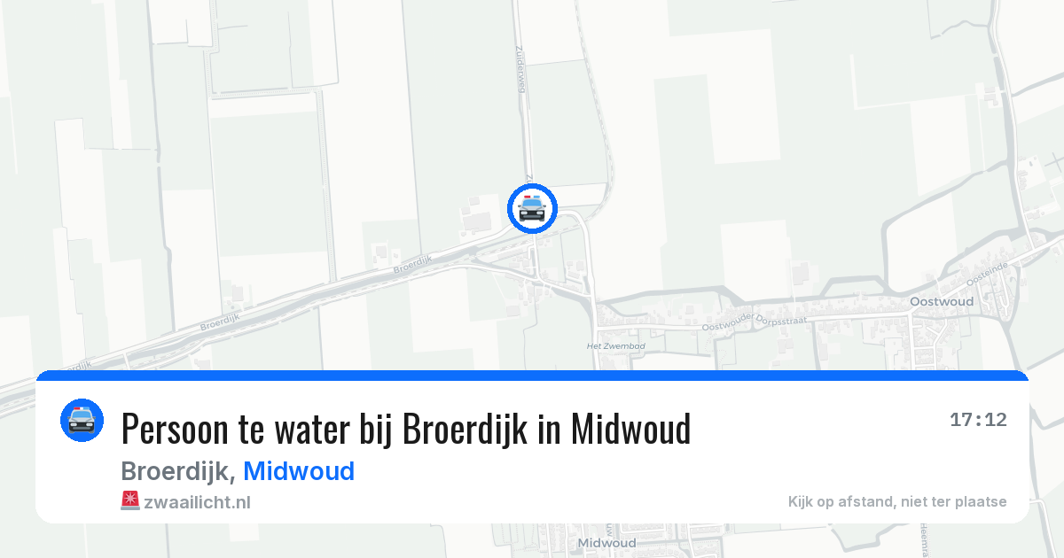 Persoon te water bij Broerdijk in Midwoud — 23 mrt 2026