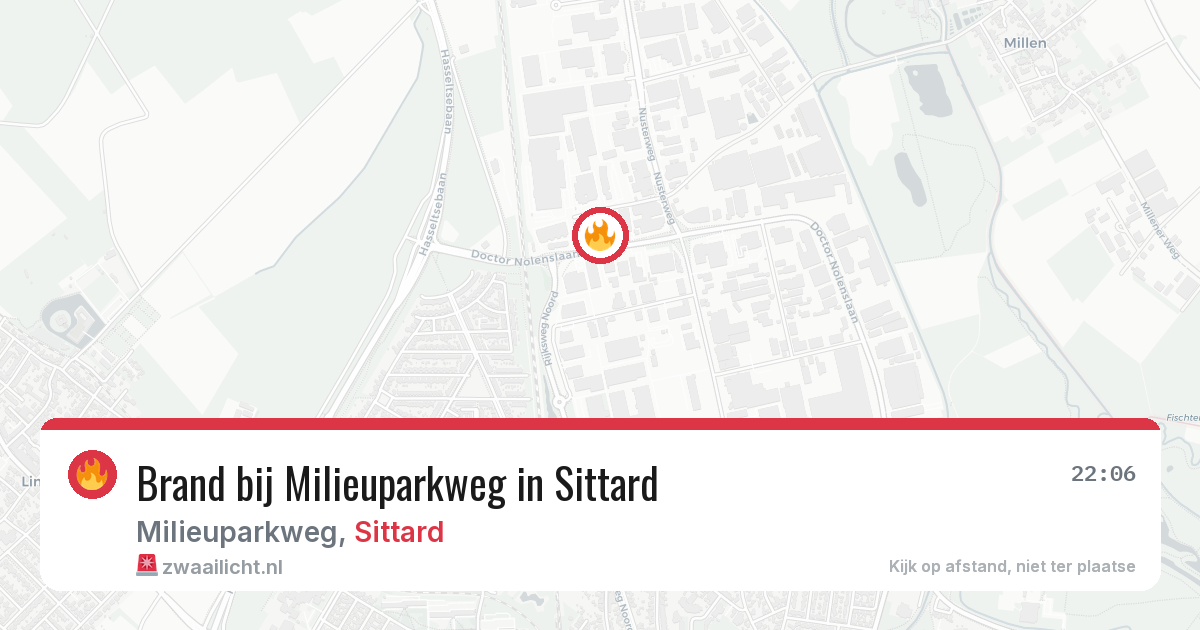 Brand bij Milieuparkweg in Sittard — 21 jul 2026