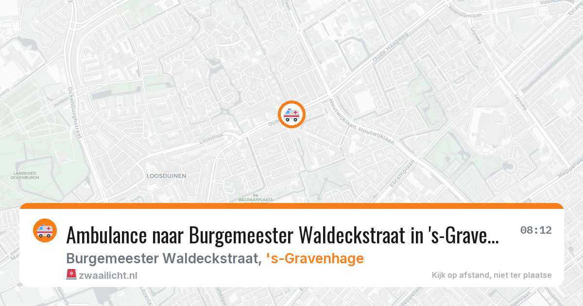 Ambulance naar Burgemeester Waldeckstraat in 's-Gravenhage — 25 mrt 2026
