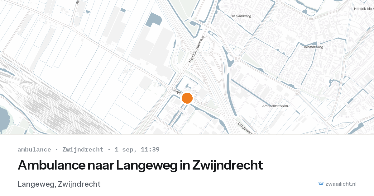 Ambulance naar Langeweg in Zwijndrecht — 1 sep 2026