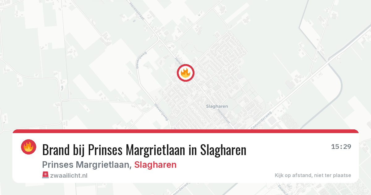 Brand bij Prinses Margrietlaan in Slagharen — 31 jul 2026
