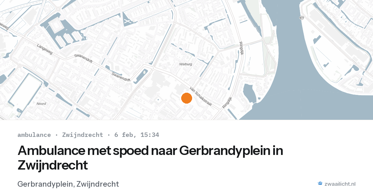 Ambulance met spoed naar Gerbrandyplein in Zwijndrecht — 6 feb 2026