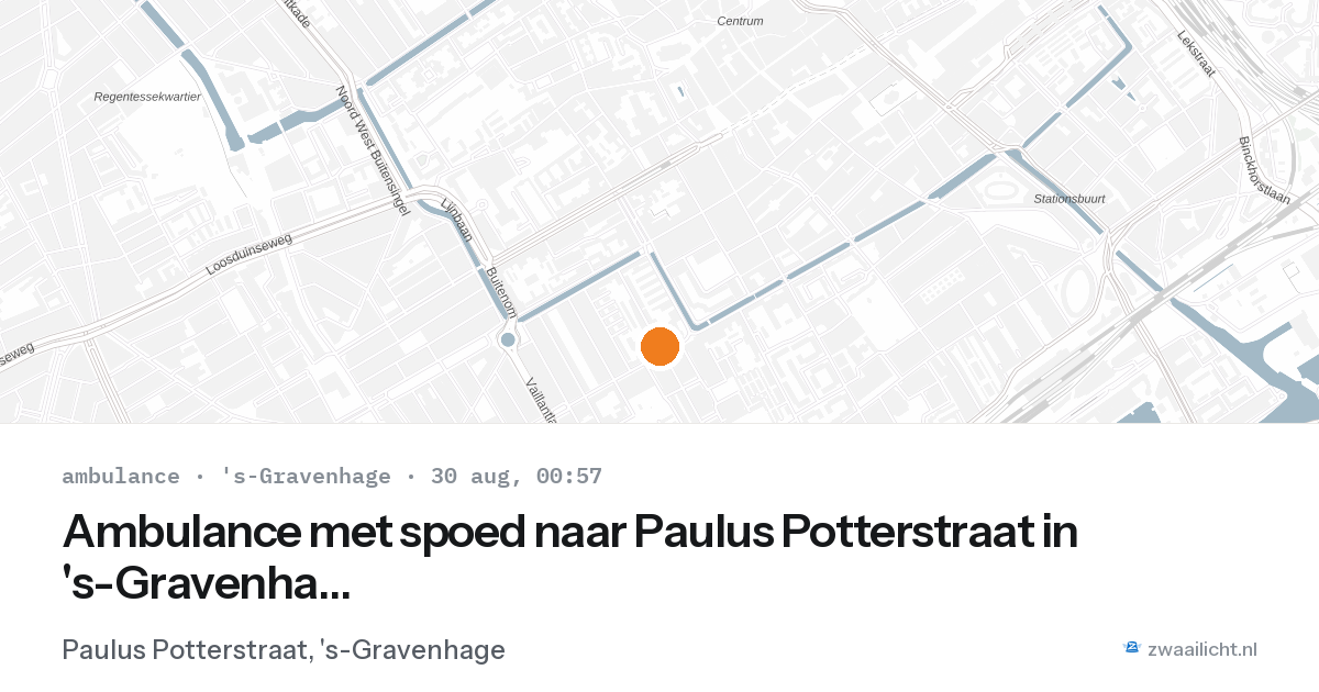 Ambulance met spoed naar Paulus Potterstraat in 's-Gravenhage — 29 aug 2026