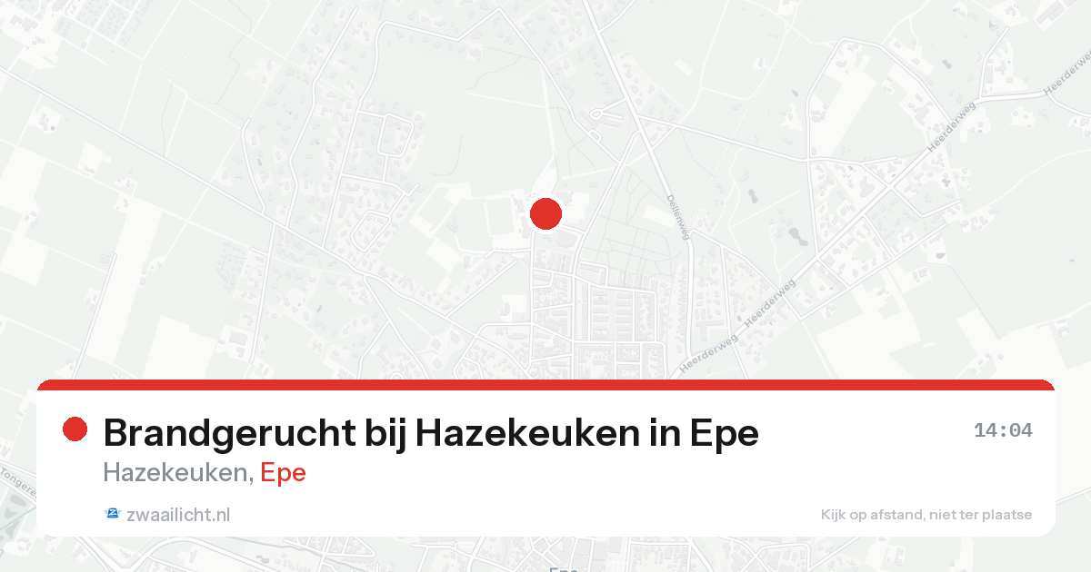 Brandgerucht bij Hazekeuken in Epe — 18 aug 2026