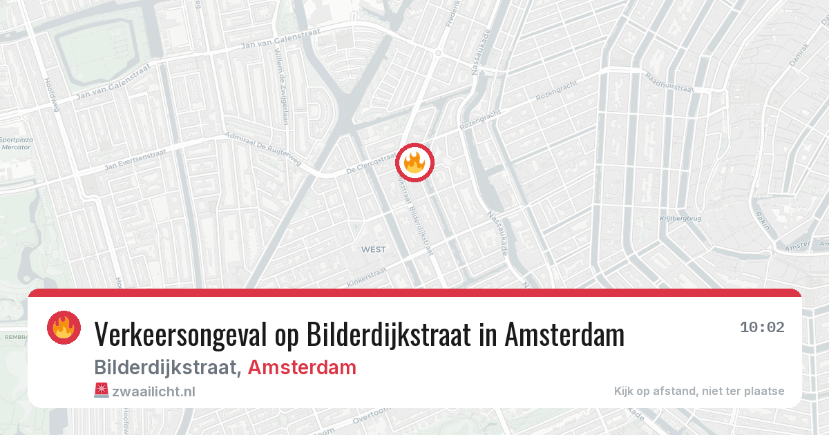 Verkeersongeval op Bilderdijkstraat in Amsterdam — 8 aug 2026