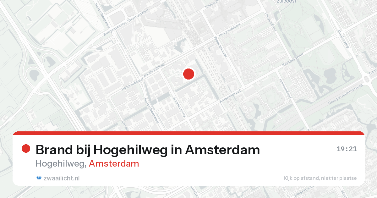 Brand bij Hogehilweg in Amsterdam — 16 aug 2026