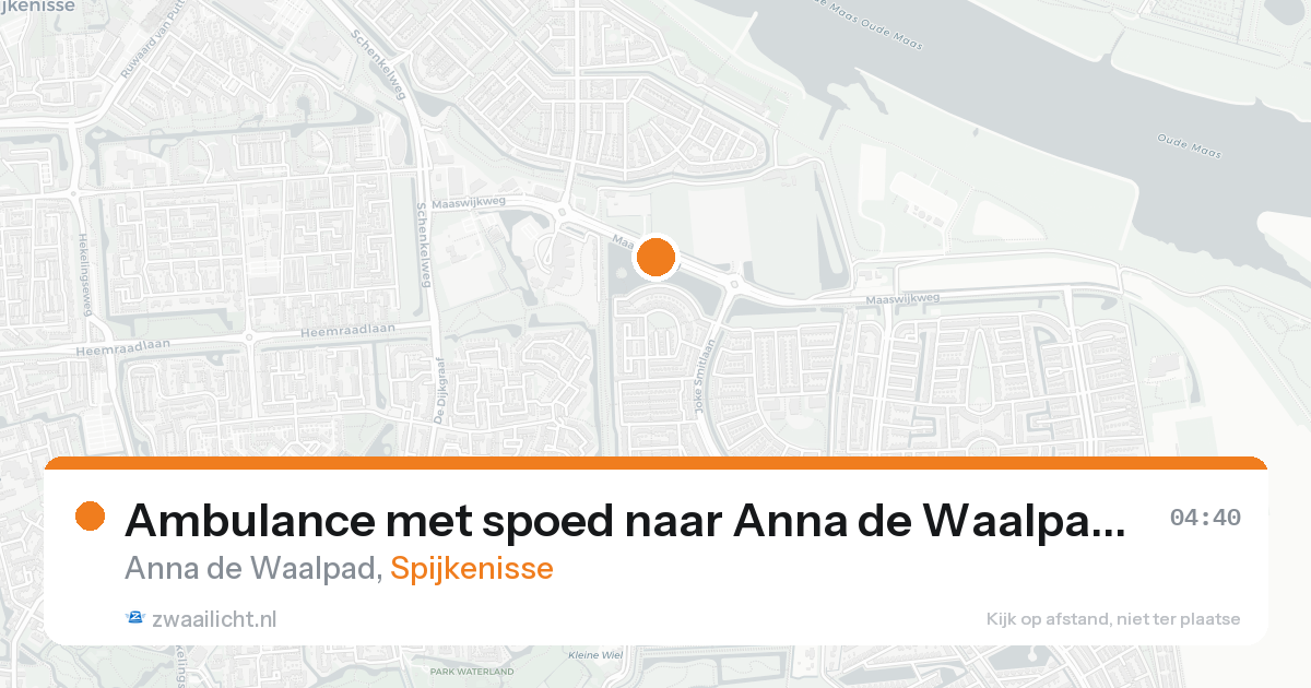 Ambulance met spoed naar Anna de Waalpad in Spijkenisse — 19 aug 2026
