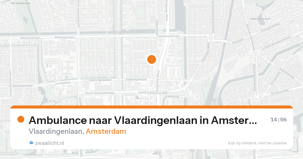 Ambulance naar Vlaardingenlaan in Amsterdam — 6 jun 2026