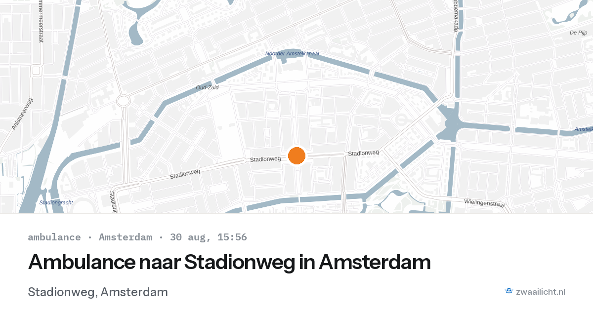Ambulance naar Stadionweg in Amsterdam — 30 aug 2026
