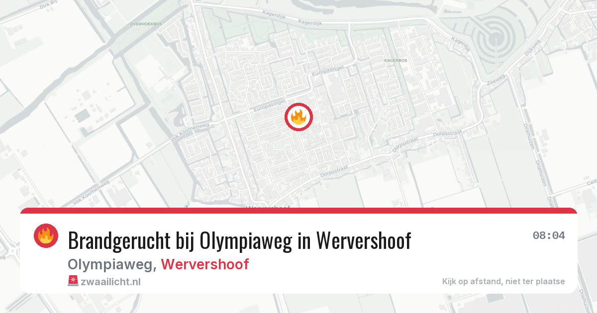 Brandgerucht bij Olympiaweg in Wervershoof — 30 apr 2026