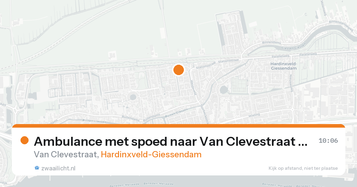 Ambulance met spoed naar Van Clevestraat in Hardinxveld-Giessendam — 7 feb 2026