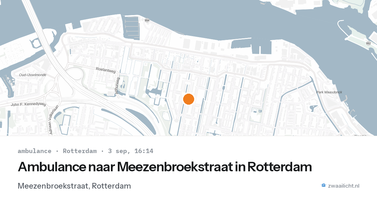 Ambulance naar Meezenbroekstraat in Rotterdam — 3 sep 2026