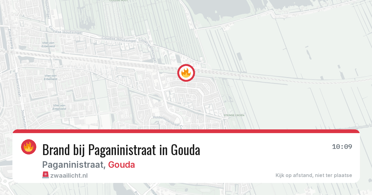 Brand bij Paganinistraat in Gouda — 14 mei 2026