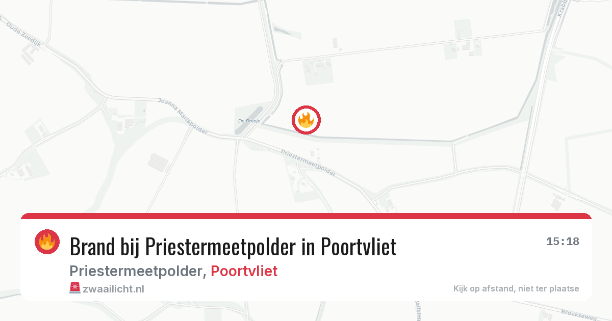 Brand bij Priestermeetpolder in Poortvliet — 14 apr 2026