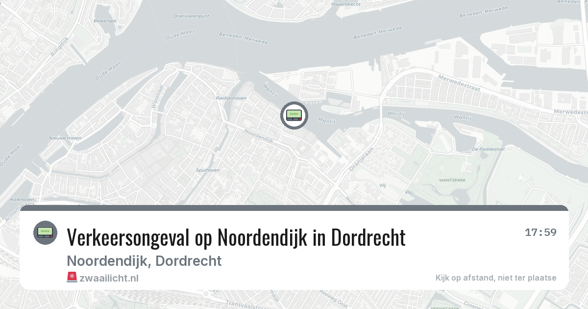 Verkeersongeval op Noordendijk in Dordrecht — 22 feb 2026