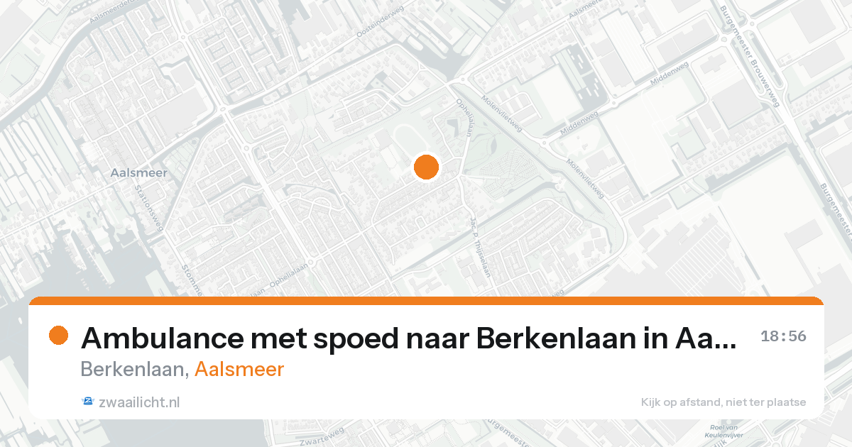 Ambulance met spoed naar Berkenlaan in Aalsmeer — 22 aug 2026
