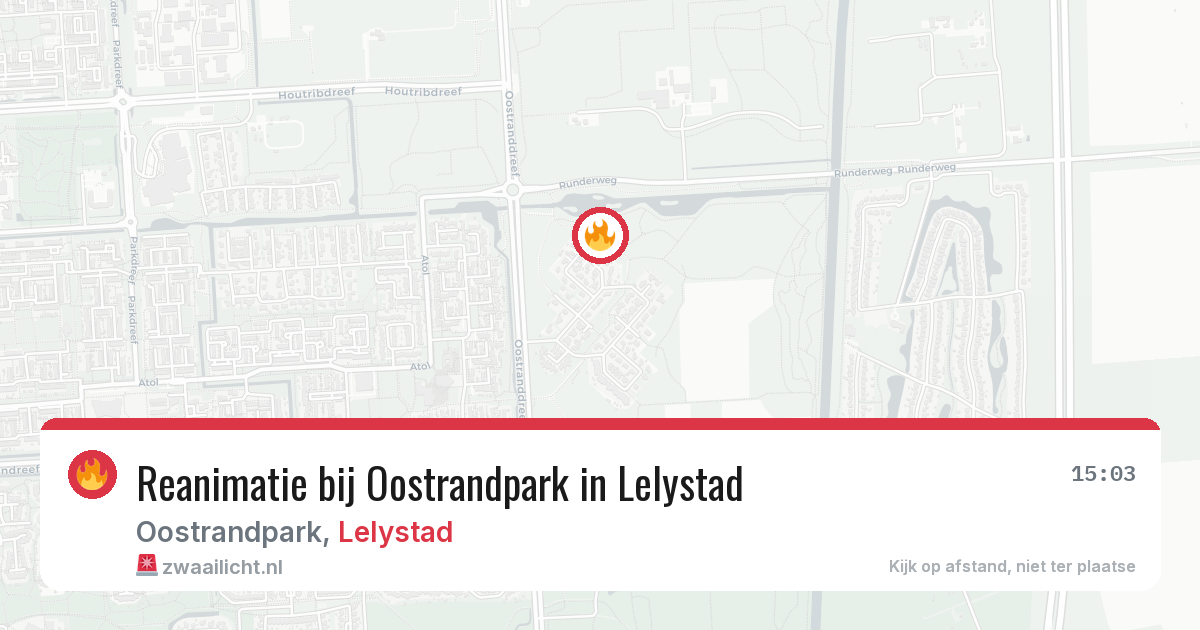 Reanimatie bij Oostrandpark in Lelystad — 9 aug 2026