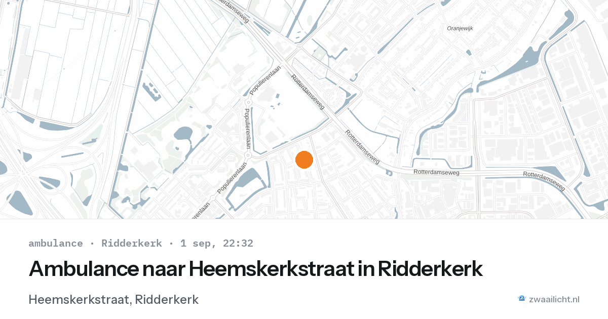 Ambulance naar Heemskerkstraat in Ridderkerk — 1 sep 2026