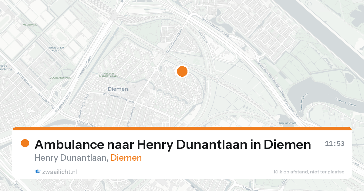 Ambulance naar Henry Dunantlaan in Diemen — 31 jan 2026
