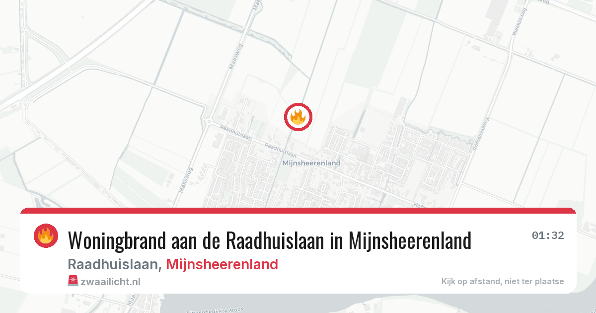 Woningbrand aan de Raadhuislaan in Mijnsheerenland — 25 jun 2026