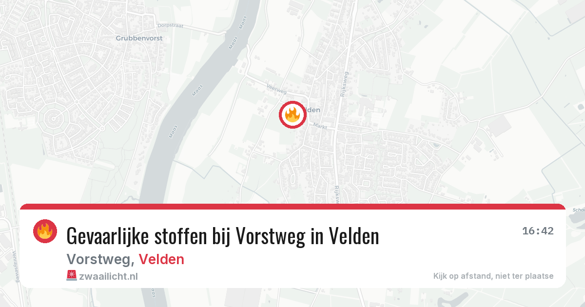 Gevaarlijke stoffen bij Vorstweg in Velden — 27 mei 2026