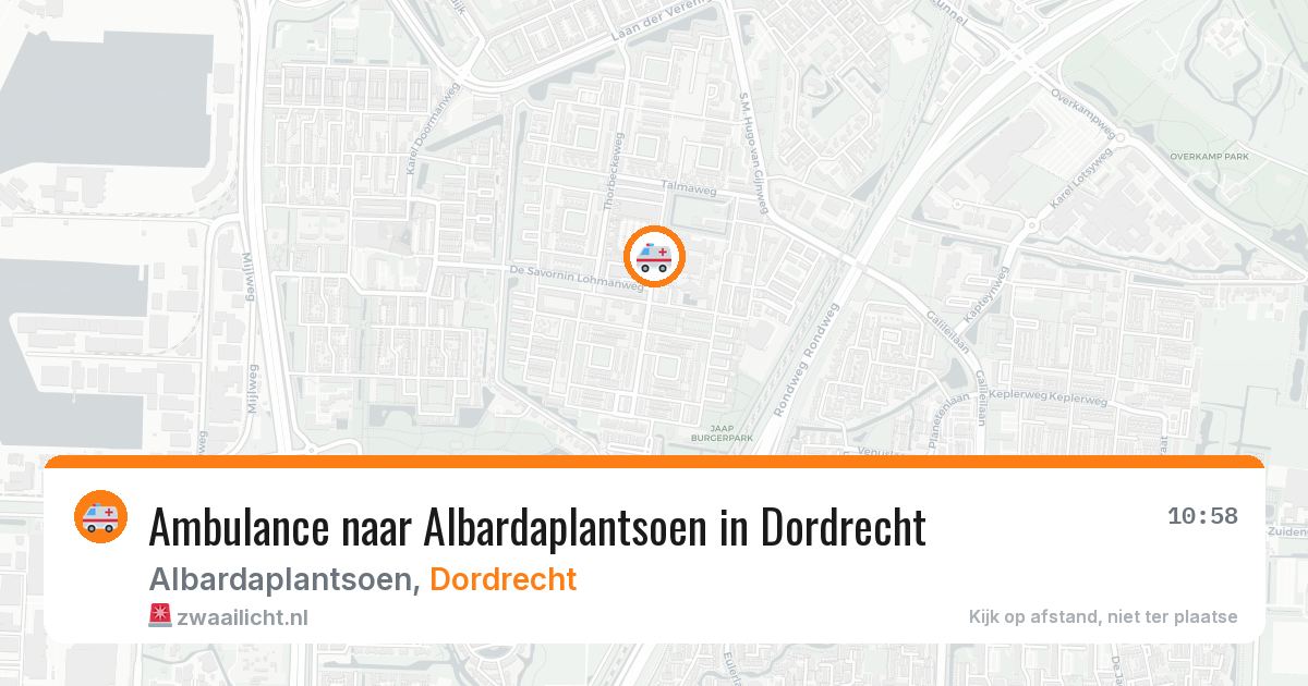 Ambulance naar Albardaplantsoen in Dordrecht — 3 jul 2026
