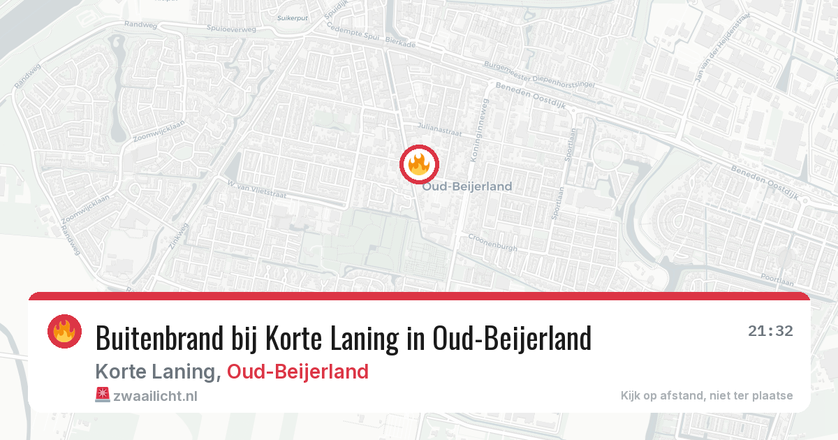 Buitenbrand bij Korte Laning in Oud-Beijerland — 30 jun 2026