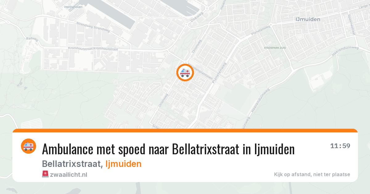 Ambulance met spoed naar Bellatrixstraat in Ijmuiden — 8 jun 2026