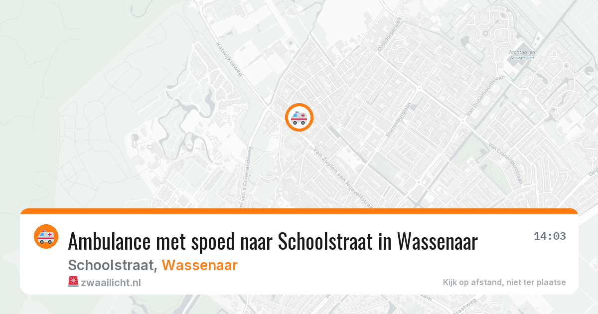 Ambulance met spoed naar Schoolstraat in Wassenaar — 19 mrt 2026