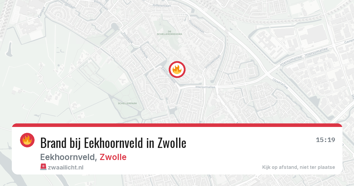 Brand bij Eekhoornveld in Zwolle — 1 aug 2026
