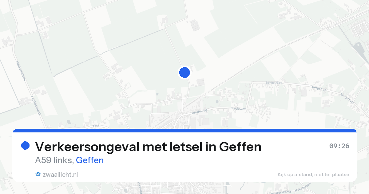Verkeersongeval met letsel in Geffen — 14 aug 2026