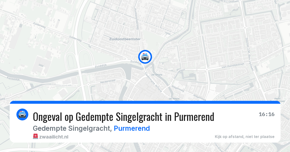 Ongeval op Gedempte Singelgracht in Purmerend — 30 jun 2026