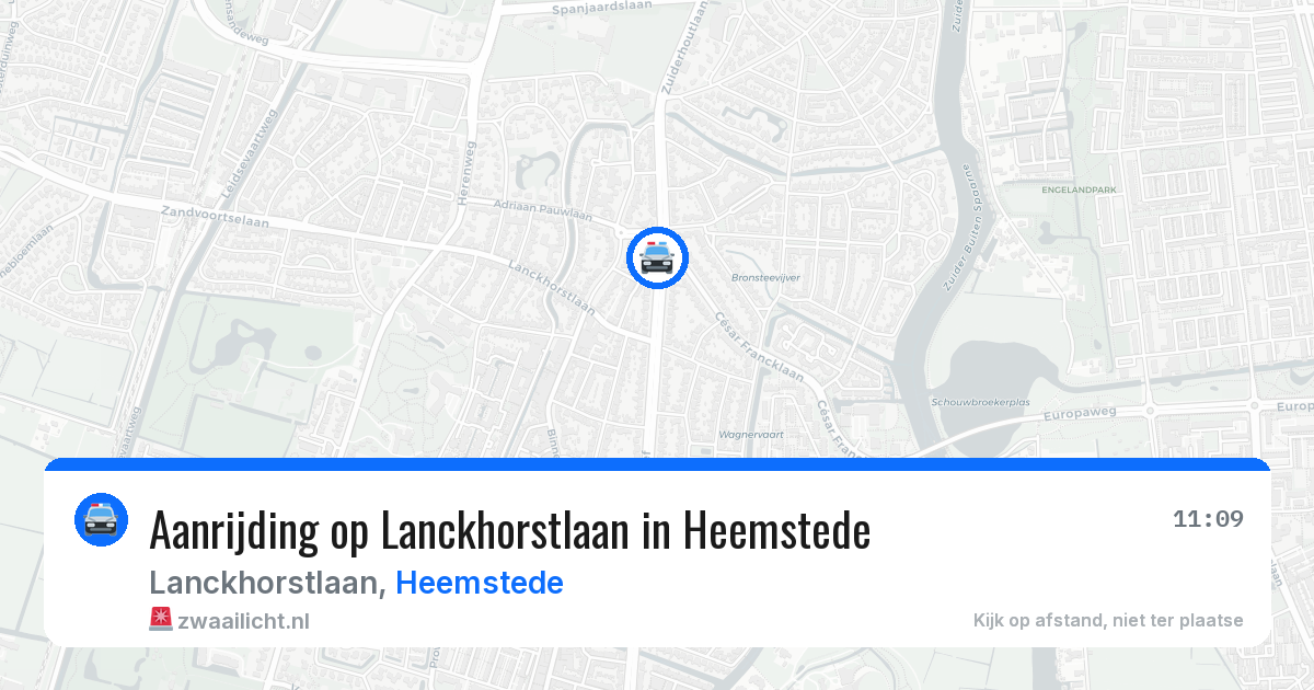 Aanrijding op Lanckhorstlaan in Heemstede — 10 apr 2026
