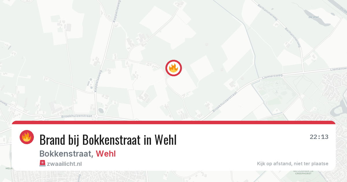 Brand bij Bokkenstraat in Wehl — 1 aug 2026