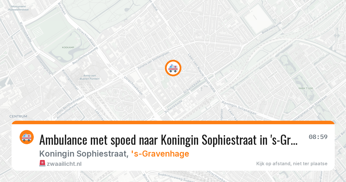 Ambulance met spoed naar Koningin Sophiestraat in 's-Gravenhage — 23 jun 2026