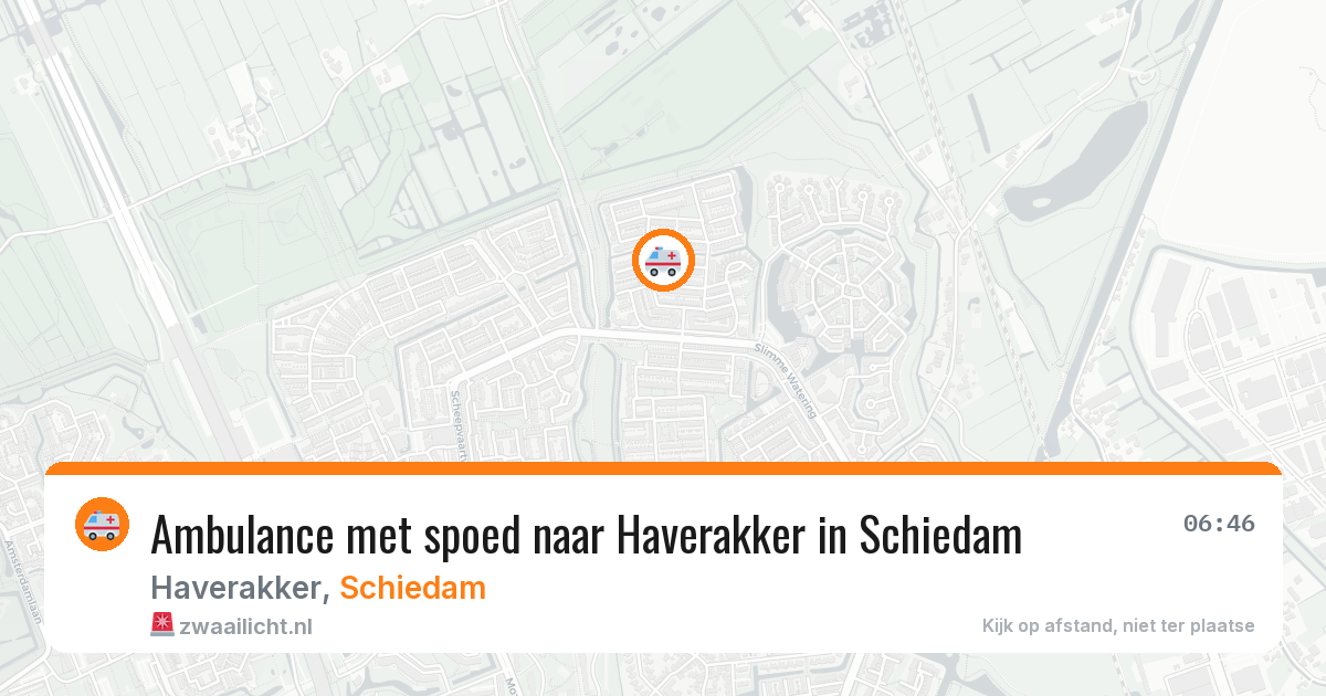Ambulance met spoed naar Haverakker in Schiedam — 15 jun 2026