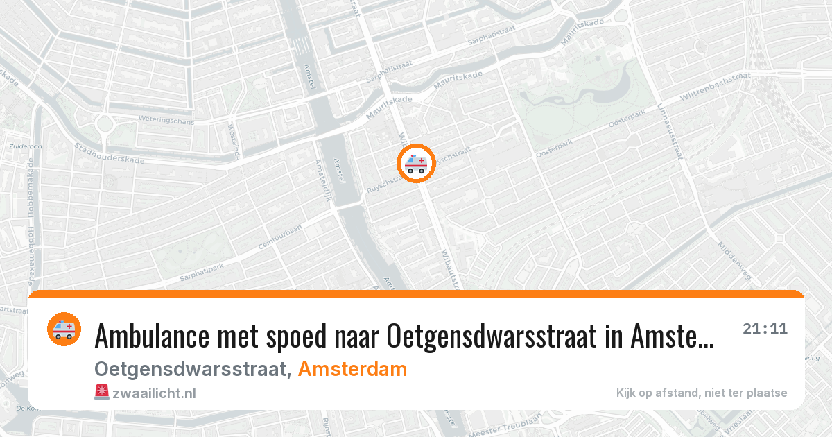 Ambulance met spoed naar Oetgensdwarsstraat in Amsterdam — 7 apr 2026