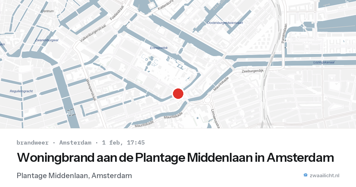 Woningbrand aan de Plantage Middenlaan in Amsterdam — 1 feb 2026