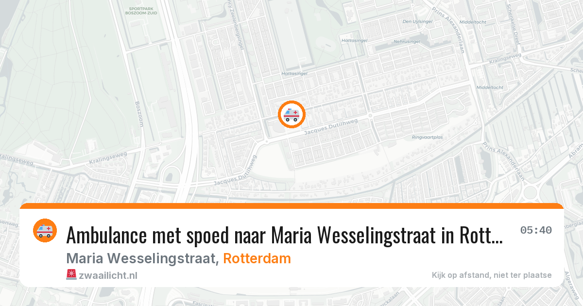 Ambulance met spoed naar Maria Wesselingstraat in Rotterdam — 17 mrt 2026