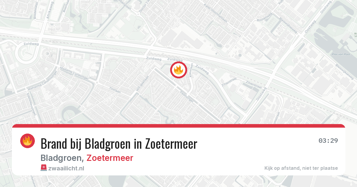 Brand bij Bladgroen in Zoetermeer — 22 apr 2026