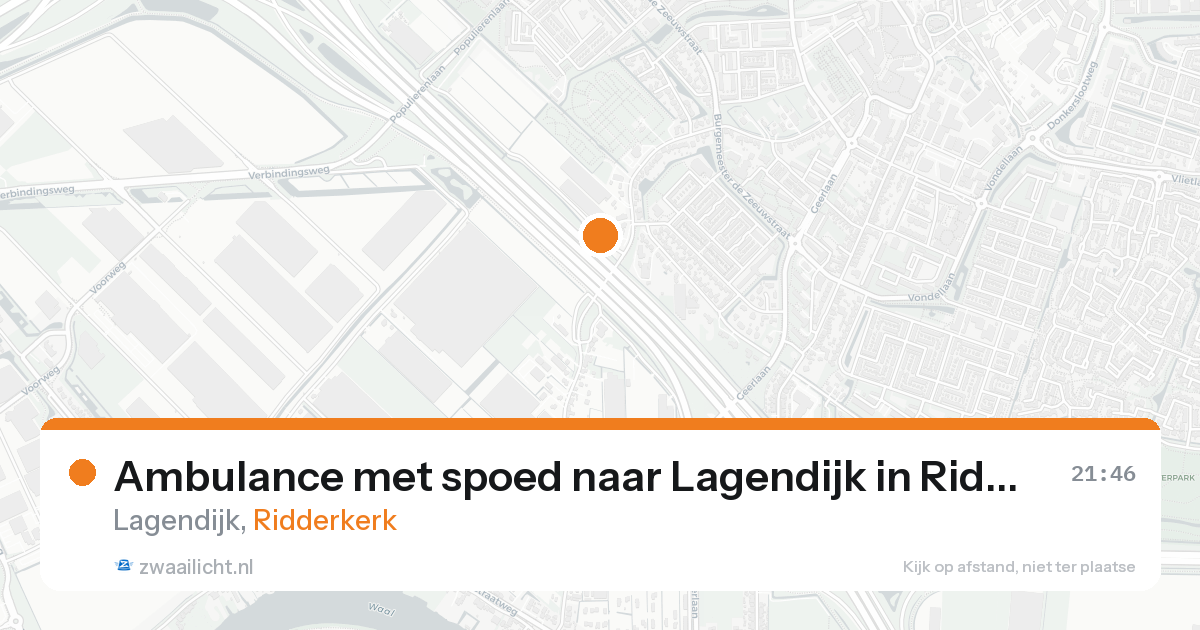Ambulance met spoed naar Lagendijk in Ridderkerk — 20 aug 2026