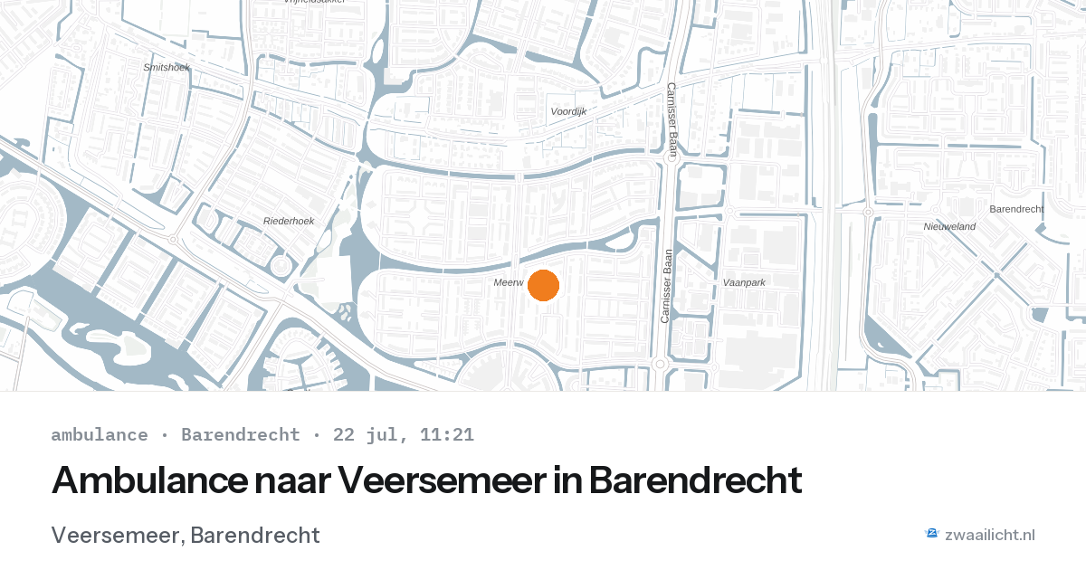 Ambulance naar Veersemeer in Barendrecht — 22 jul 2026
