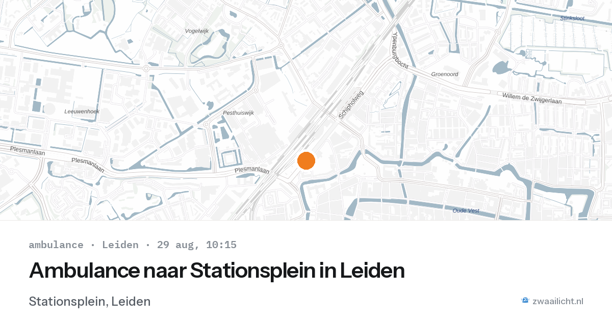 Ambulance naar Stationsplein in Leiden — 29 aug 2026